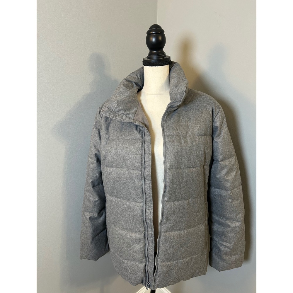 Old‎ Navy Womens Gray Puffer Jacket Quilted Stand Collar Full Zip XL